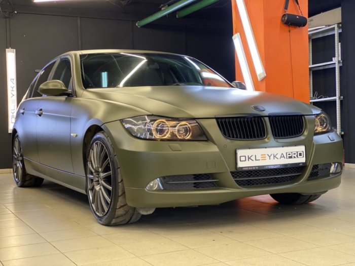 БМВ 3 цветной зеленый автовинил с профильным изображением