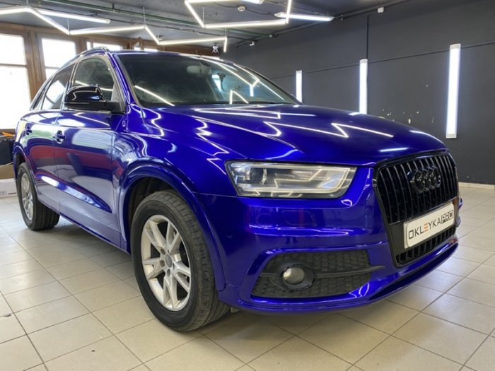 Ауди Ку 5 цветная оклейка в синий и керамика на кузов