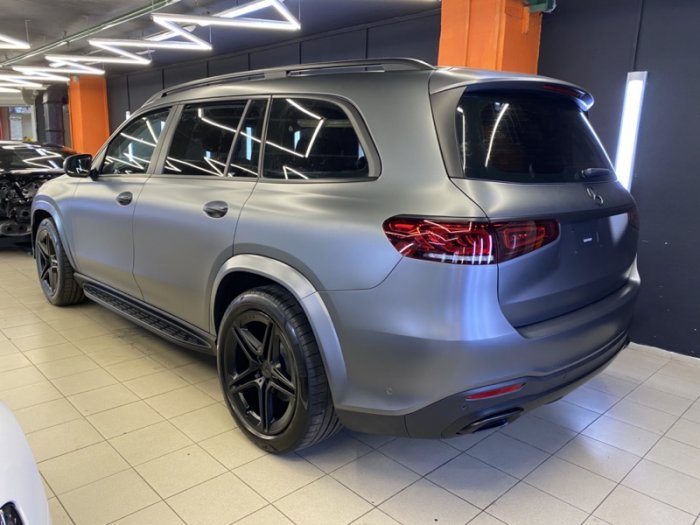 Мерседес ГЛС полиуретан и детейлинг кожи салона