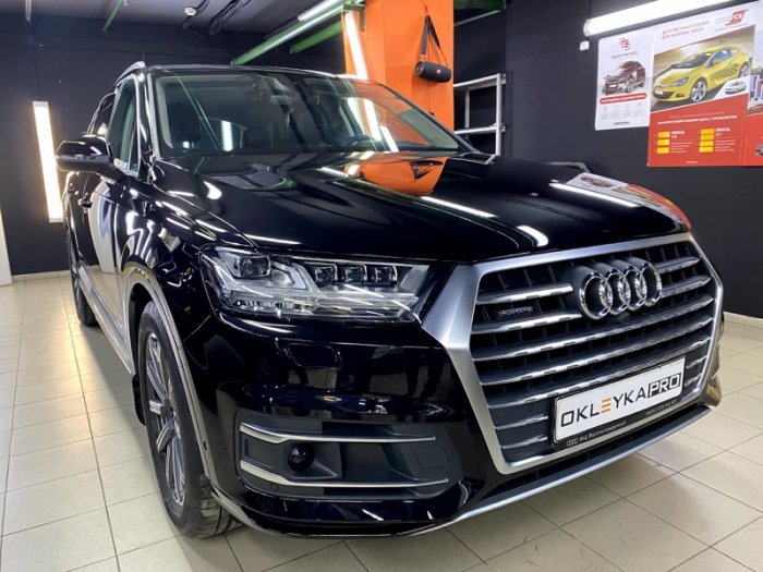 Ауди Ку7 полировка, полиуретановая антигравийная и керамика на пленку