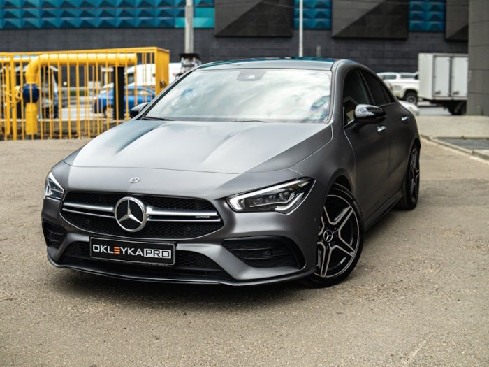 Mercedes CLA оклейка в матовый сатин Иристек