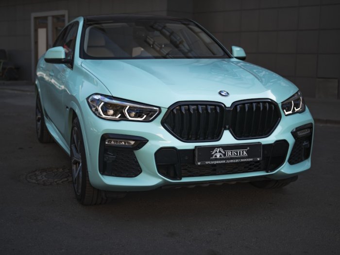 BMW X6 оклейка в виниловую пленку IRISTEK Super Glossy Tiffany (SGE4P-I)
