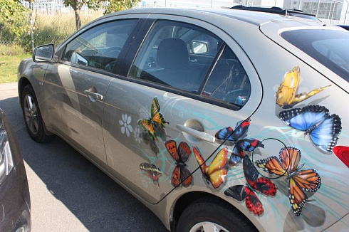 Аэрография винилография на авто бабочки