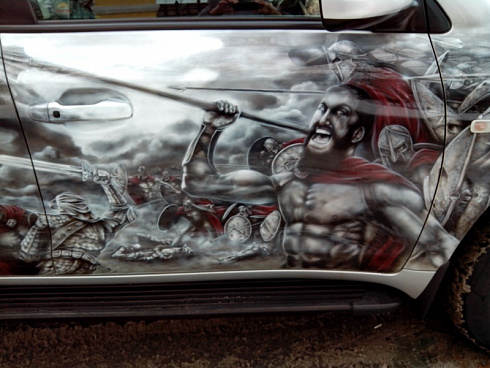 Спартанцы винилография на авто