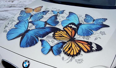 Бабочки на авто аэрография винилография
