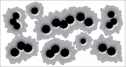 Виниловые наклейки следы от пуль на авто изготовление и оклейка