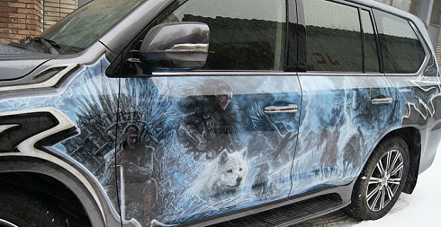 Наклейка аэрографии на авто кузов Игра престолов