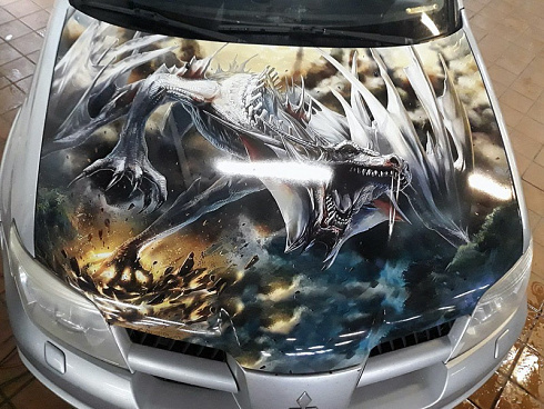 Винилография на авто дракон