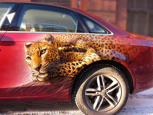 Нанести гепарда на авто виниловая пленка