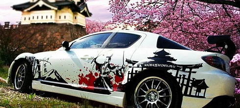 Аэрография на тему Японии на автомобиль