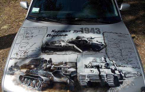 vinyl wrapping auto tank T-34