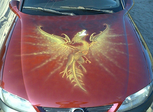 Жар птица Феникс винилография на авто