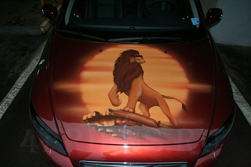 Король лев на капот аэрогравия