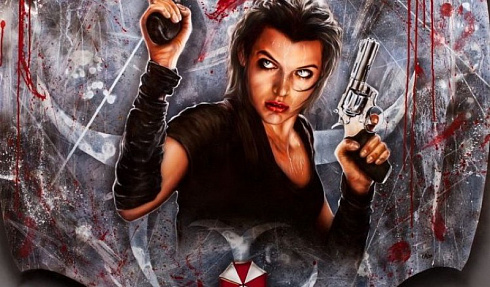 Обитель зла аэрография на капот машины