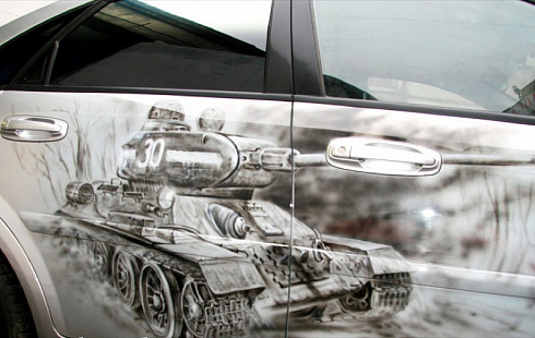 Винилография на авто ко Дню Победы танк Т34