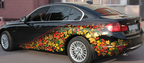 Хохлома винилография на автомобиль, мотоцикл, шлем