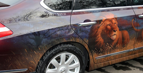 Король лев аэрография на кузов машины