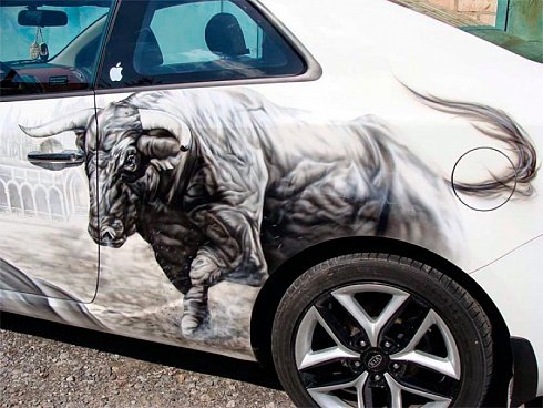 Бык картинка на авто аэрография