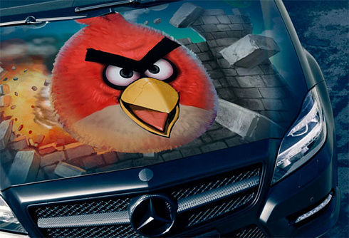 Виниловые наклейки на капот Ангри Бёрдс angry birds