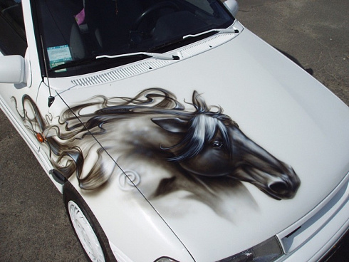 Виниловые наклейки на машину с изображением лошадей и коней