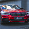 BMW 5 Series оклейка в красную виниловую пленку IRISTEK, антигравийная защита, детейлинг
