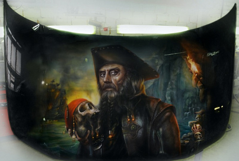 Пираты карибского моря на капот машины