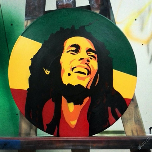 Боб Марли винилография наклейка на авто