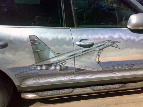 рисунок самолета аэрография винилография на авто