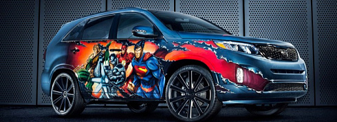 Наклейка винилография Супермен на авто нанести в Москве