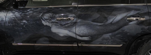 Русалку на авто наклейки аэрография