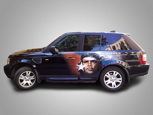 Винилография аэрография на кузов с портретом Че Гевара