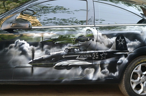 Ил-2 штурмовик на авто аэрография винилография пленка