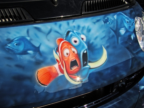 Рыбы из В поисках немо аэрография рисунок на авто винилография