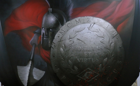 Спартанский воин аэрография винилография на авто