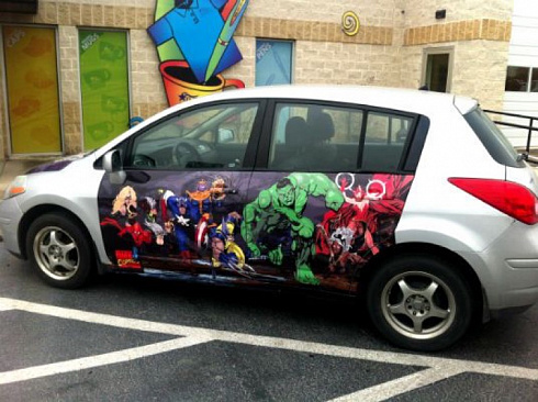 Наклейки на машины по фильму Мстители винилография в Москве