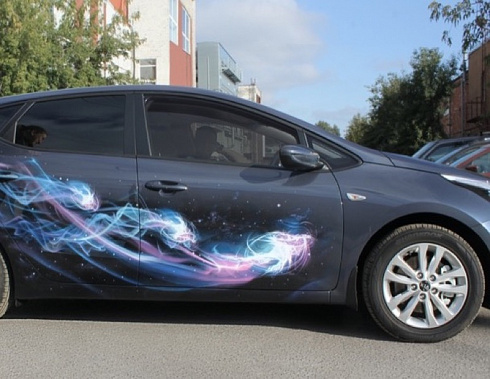 Никола Тесла аэрография на авто