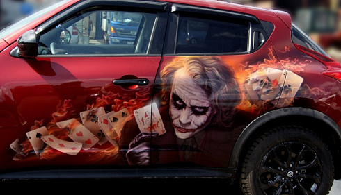 Винилография джокер на авто мото шлем