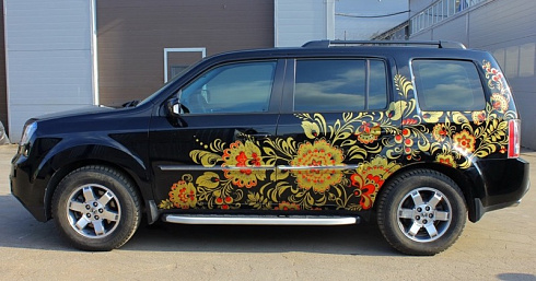 Русская роспись под хохлому на машину аэрография